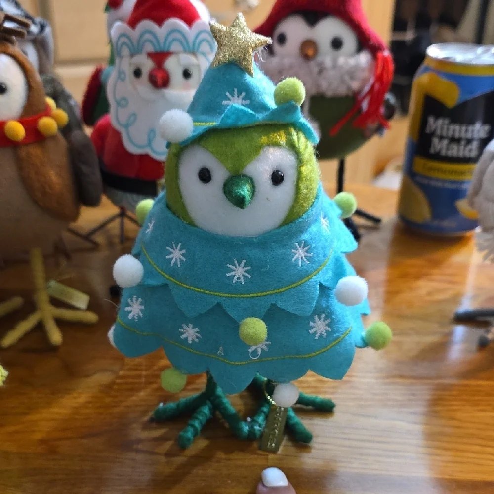 Target Holiday Owl Decor Set - Red, Green, Blue, Gray